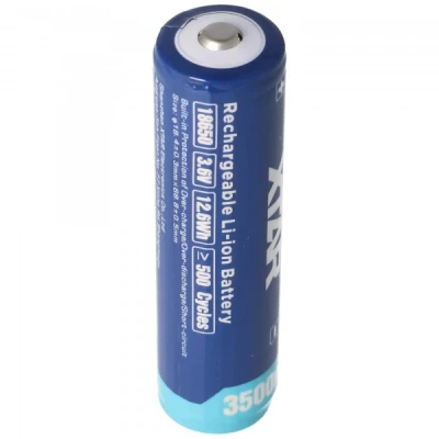 Afbeelding van XTAR 18650 3500 mAh 3,6 V 3,7 Li ionbatterij beschermd met kop, afmetingen 68,8 x 18,4 mm