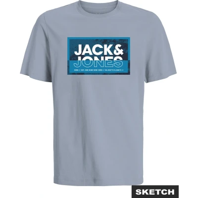 Afbeelding van Jack &amp; Jones Junior Jcologan TEE CREW NECK JNR Tshirt print voor kinderen, Maat: 128, Light blue