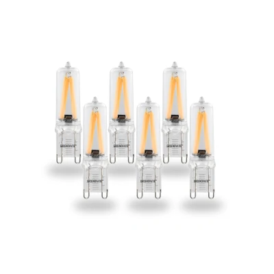 Afbeelding van G9 LED Filament Lamp 2W Dimbaar Extra Warm Wit 6 Pack