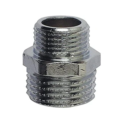 Afbeelding van Cornat chroom Red.Dubbele nippel 1/2 inch x3/8 inch, TEC386410 Aussengewinde x 3/8