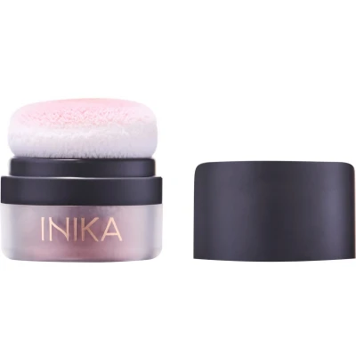Afbeelding van INIKA Mineral Blush Puff Pot Rosy Glow Biologisch Vegan 100% Natuurlijk Verzorgend Alle huidtypes Microplasticvrij Minerale make up