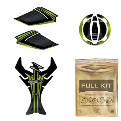 Afbeelding van Resin Bike Motorsticker Compatibel met Kawasaki Z650 2021. Tankbescherming en Tankdeksel Tegen Stoten Krassen. 3D Hars Sticker Motor Gadgets Made in Italy