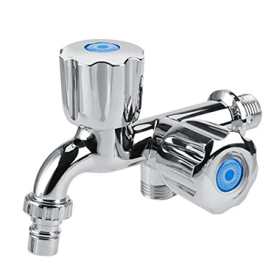 Afbeelding van Dubbele Uitloop Wasmachine Slang Waterkraan Enkele Koude Aanrecht Tap G1/2 (Shutter Handvat)
