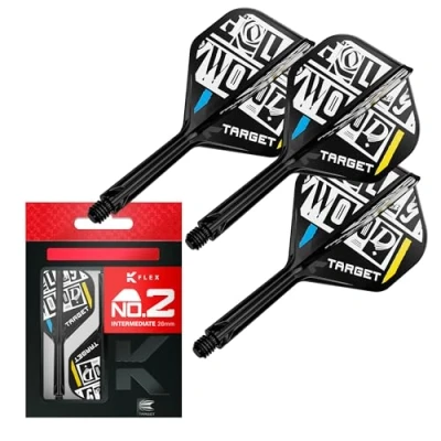 Afbeelding van Target Darts Chris Dobey K Flex Flights and Shaft System, Nr.2 Pak van 3 Kflex All In One Flights, Player Edition Accessoires Dart Stem Intermediair (26mm)