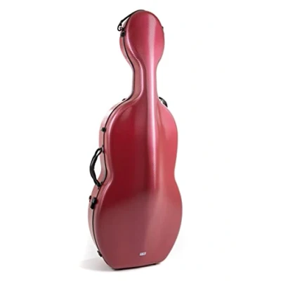 Afbeelding van GEWA Cellokoffer polycarbonaat 4.6 maat 4/4, rood, met rugzakriem en wieltjes (Rolly)