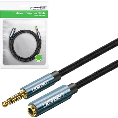 Afbeelding van Ugreen adapterkabel AUX verlengstuk mini jack 3,5 mm 2m blauw (AV118)