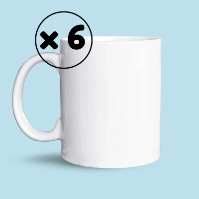 Afbeelding van NietMokken.nl 6x Witte Sublimatiemokken 325ml Bedrukbare Sublimatiemok Perfect voor Sublimatie Geschikt Bedrukken Hoogwaardige Kwaliteit Leuke Cadeau Ideeën Vaatwasser en Magnetronbestendig