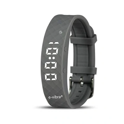 Afbeelding van e vibra Stille trilalarm herinnering horloge met maximaal 12 persoonlijke alarmen voor kinderen en volwassenen medische (grijs)
