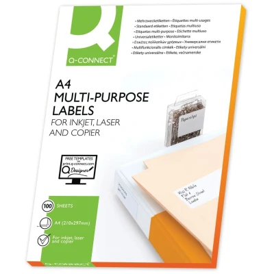 Afbeelding van Q Connect Multi purpose etiketten A4 38,1x21,2mm Wit 6500 stuks