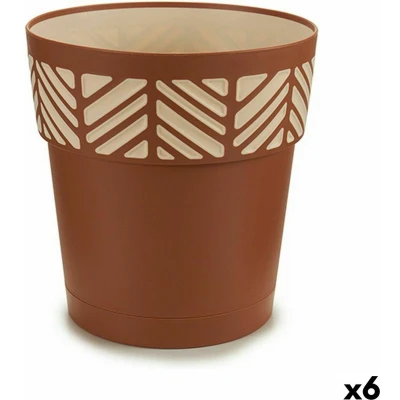 Afbeelding van Zelfwaterende bloempot Stefanplast Orfeo Terra cotta Plastic 25 x cm (6 Stuks)