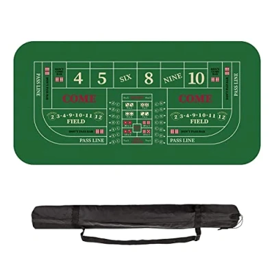 Afbeelding van YUZPKRSI Texas Hold&#039;em Professionele Pokermat 180 x 90 cm, Deluxe Pokertafelonderlegger, Craps Mat, Incl. Draagtas Voor Een Echt Casino gevoel (Groene cm)