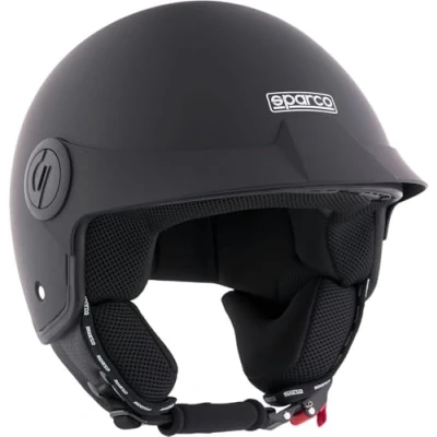 Afbeelding van Sparco Demi Jet helm met Peak voor matzwarte motorfietsen ABS schaal maat L