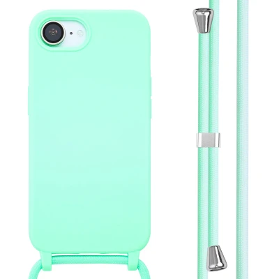 Afbeelding van iPhone SE 4 Hoesje Siliconen en TPU (zacht) imoshion Softcase/Koordhoesje/Backcover Mintgroen Telefoonhoesje