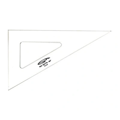 Afbeelding van Graphoplex Tekenendriehoek, 60 3 randen rechts transparant 15 cm doorzichtig