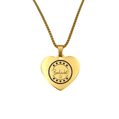 Afbeelding van Ketting RVS Hart Goud Bedankt