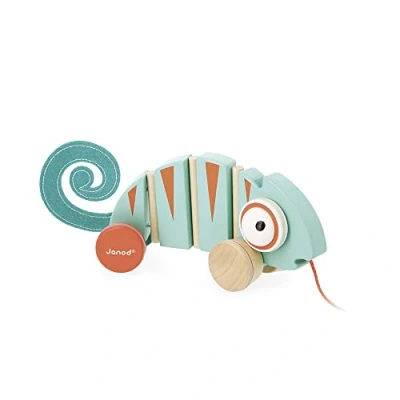 Afbeelding van Janod Tropik Trekfiguur Kameleon Speelgoed voor kinderen, Maat: One Size, Multi coloured