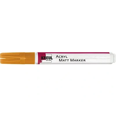 Afbeelding van KREUL 46233 Acryl Matte Marker Medium, met ronde punt ca. 2 4 mm, oranje, mat, permanente acrylverf op waterbasis, voor filigreinaccenten