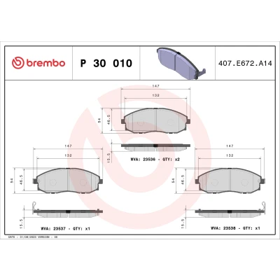 Afbeelding van Brembo Remblokset P 30 010