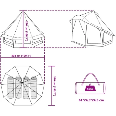 Afbeelding van vidaXL Familietent Tipi Grijs en Oranje 6 Persoons Waterdicht