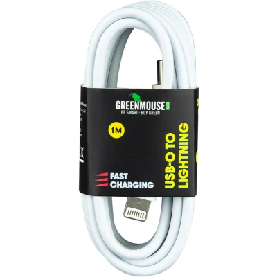 Afbeelding van Kabel Green Mouse USB Lightning C 1 meter wit
