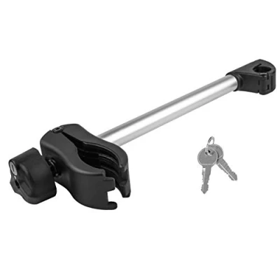 Afbeelding van EUFAB 11238 Lange framehouder, afsluitbaar, voor U beugel Ø 3,0 cm, lengte 31 zwart/zilver