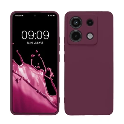 Afbeelding van kwmobile telefoonhoesje geschikt voor Xiaomi Redmi Note 13 Pro 5G / Poco X6 Hoesje smartphone Precisie camera uitsnede In bordeaux violet