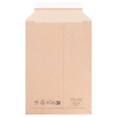 Afbeelding van verpacking 50 golfkartonnen enveloppen 250 x 353 mm voor A4 kartonnen verzendtassen verzendtas karton zelfklevend