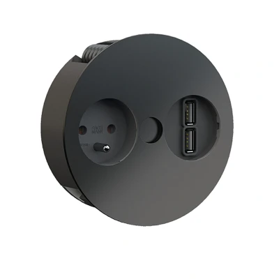 Afbeelding van Bachmann Twist mat zwart met 2 usb laders penaarde (BE)