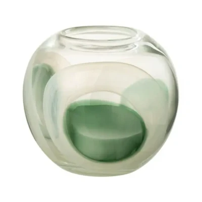 Afbeelding van J Line Vaas Livy Glas Groen/Wit/Transparant Small