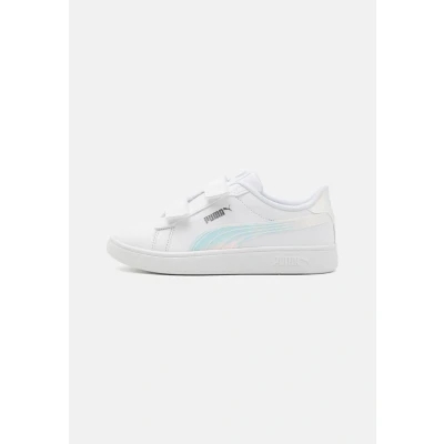 Afbeelding van Puma Smash 3.0 HOLO 2.0 Unisex Sneakers laag voor kinderen, Maat: 30, White/mauve mist/silver Hoogwaardig imitatieleer
