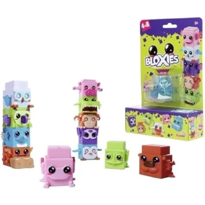 Afbeelding van Simba Bloxies Wave 1 4 stuks Verzamelfiguren Stapeltoren Grappige dieren Bouwstenen