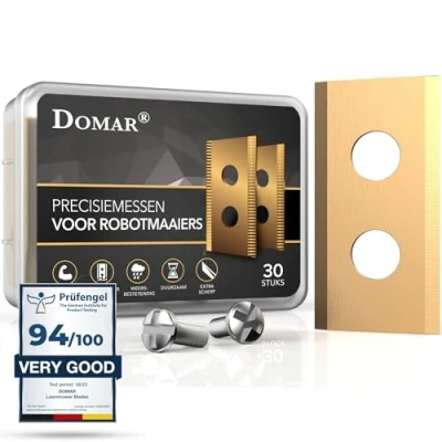 Afbeelding van Domar Duurzame robotmaaier messen incl. schroeven Verbeterde maaimessen, compatibel met robotmaaiers van Worx Landroid, Landxcape en Einhell 30 reservemessen