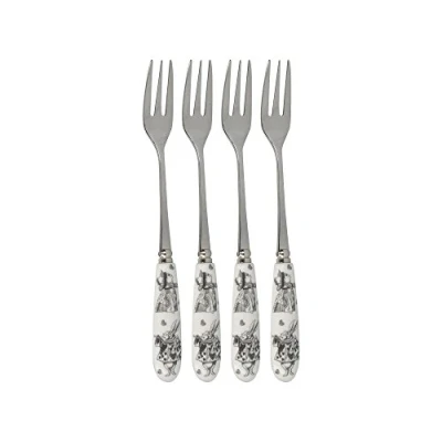 Afbeelding van V&amp;A Gebaksvorkjes, Set van 4 Stuks, Porselein, RVS Alice in Wonderland