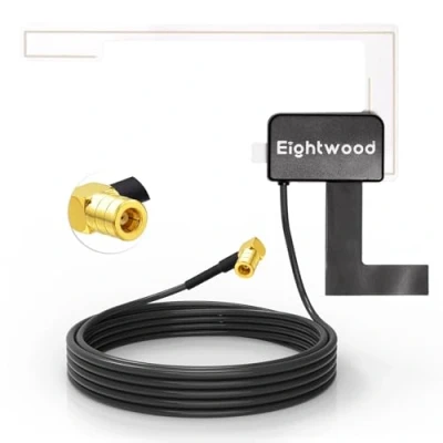 Afbeelding van Eightwood DAB Antenne Autoradio SMB Adapter Digitale Glasbevestiging met 3M 9,8 ft Kabel Compatibel voor Pioneer Clarion Kenwood Alpine JVC