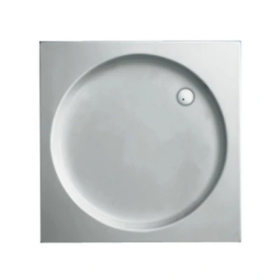 Afbeelding van Plieger Luxury douchebak acryl vierkant met ronde inzet wit