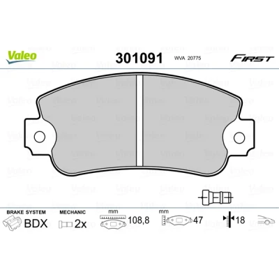 Afbeelding van Valeo Remblokset 301091
