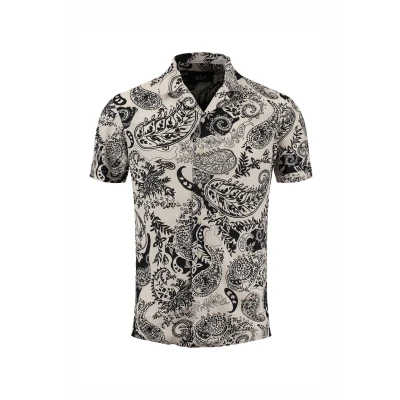 Afbeelding van Key Largo MSH Klpark 1/2 Patterned Overhemd, Heren, Maat: 3XL, Black