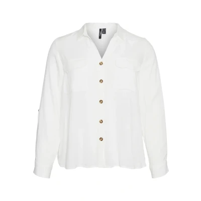 Afbeelding van Vero Moda Curve Bumpy L/S NEW NOOS Overhemdblouse, Dames, Maat: 50, Snow white
