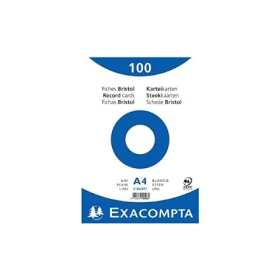 Afbeelding van Exacompta systeemkaart blanco A4 wit 100 stuks.