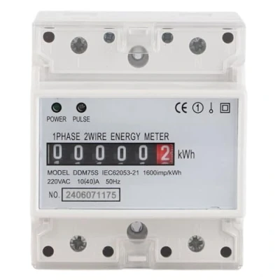 Afbeelding van KWh Meter Elektrische voor Één Fase 4P LED Din Rail Mount Elektriciteit Verbruik Wattmeter Energie