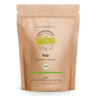 Afbeelding van Biotiva Kelp Powder Bio hoge dosering 200g Natuurlijk Jodium Kelpalgen Gebotteld in Duitsland (DE ÖKO 005) 100% Veganistisch Geen vulstoffen of afgiftemiddelen