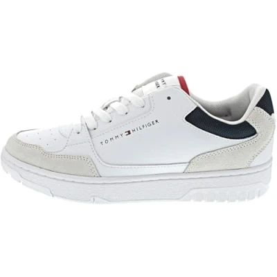 Afbeelding van Tommy Hilfiger Basket CORE MIX Sneakers laag, Heren, Maat: 44, White Leer en textiel
