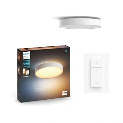 Afbeelding van Philips Hue Devere M White Ambiance badkamerplafondlamp Wit + dimmer