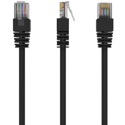 Afbeelding van UTP Cat5E patchkabel zwart 0.5 meter