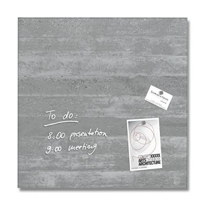 Afbeelding van Sigel GL168 premium glazen magneetbord artverum natuur hout, houtlook, 48 x cm andere ontwerpen zonder LED Design kijkbeton