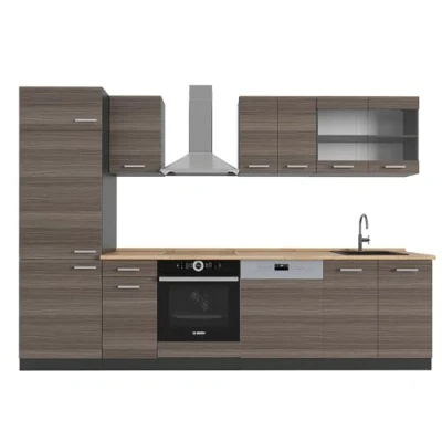 Afbeelding van Vicco Complete keukeneenheid R Line, Edel grijs/antraciet, 300 cm , WB Eik