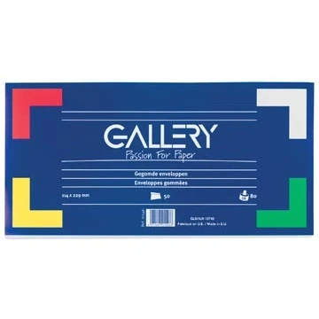 Afbeelding van Gallery enveloppen ft 114 x 229 mm, gegomd, pak van 50 stuks