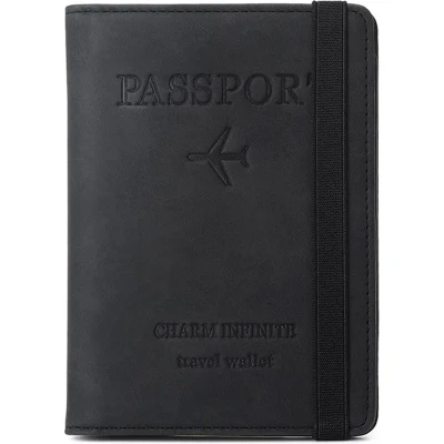 Afbeelding van Paspoort Hoesje RFID Reisportemonnee Paspoorthouder Pasjeshouder Paspoorthoes Travel Wallet Anti Skim Zwart