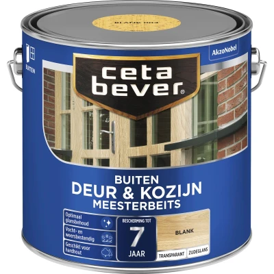 Afbeelding van Ceta Bever Transparant Meesterbeits Deur &amp; Kozijn 003 Blank Zijdeglans 2,5 liter Blanke lak Beits