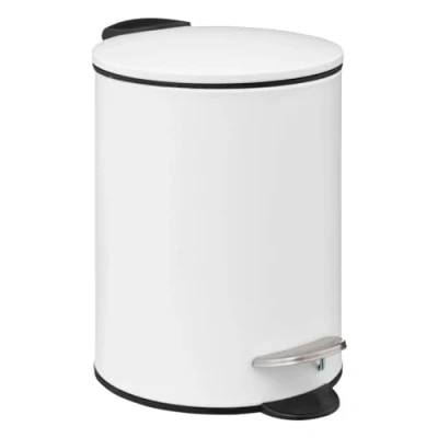 Afbeelding van 5Five Pedaalemmer wit metaal 3L 23 cm soft close Pedaalemmers